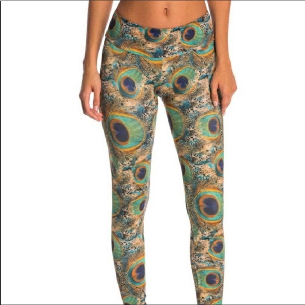 Onzie Peacock Green Long Leggings Size XS - Picture 2 of 7